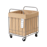 FOLDING LAUNDRY SQUARE BASKET with CASTER 40L WIDE ベージュ