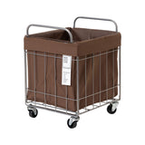 FOLDING LAUNDRY SQUARE BASKET with CASTER 40L WIDE ブラウン