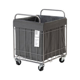 FOLDING LAUNDRY SQUARE BASKET with CASTER 40L WIDE ダークグレー
