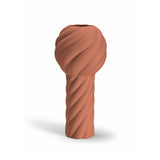 Twist Pillar Vase 34cm Brick Red
