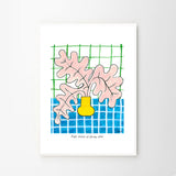 Madelen Möllard Pink Plant in Yellow Vase A4