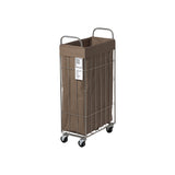FOLDING LAUNDRY SQUARE BASKET with CASTER 40L SLIM ブラウン