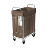 FOLDING LAUNDRY SQUARE BASKET with CASTER 28L SLIM ブラウン
